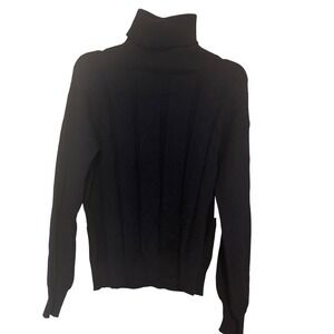 Ellen‎ Tracy Black Knit Sweater Long Sleeve Turtleneck Size XS